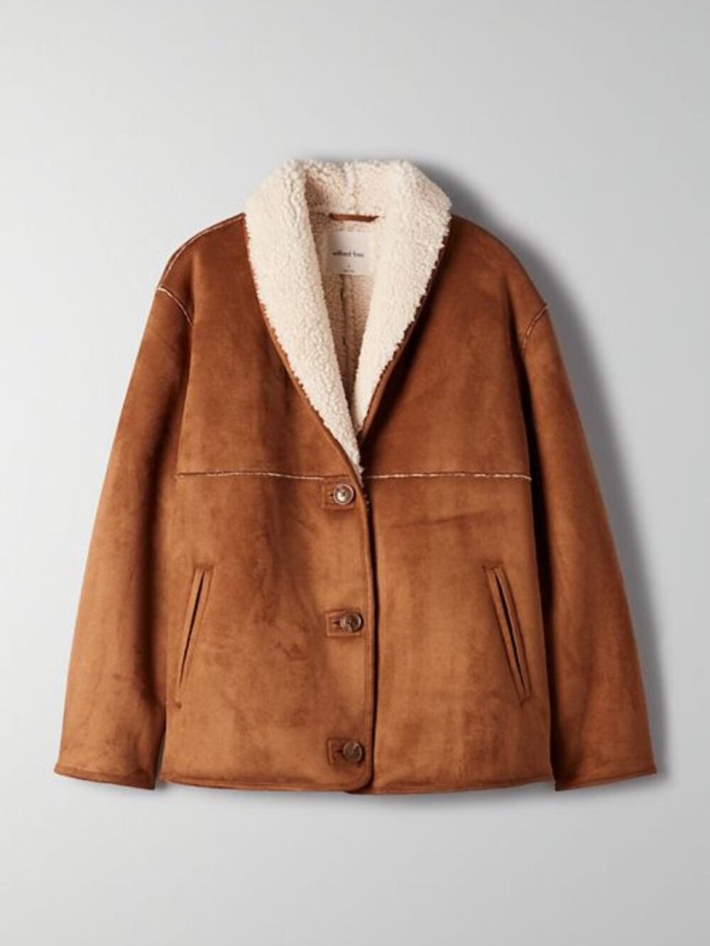 Aritzia Wilfred Free Deanna Sherpa Jacket – Faux Suede Brown – M